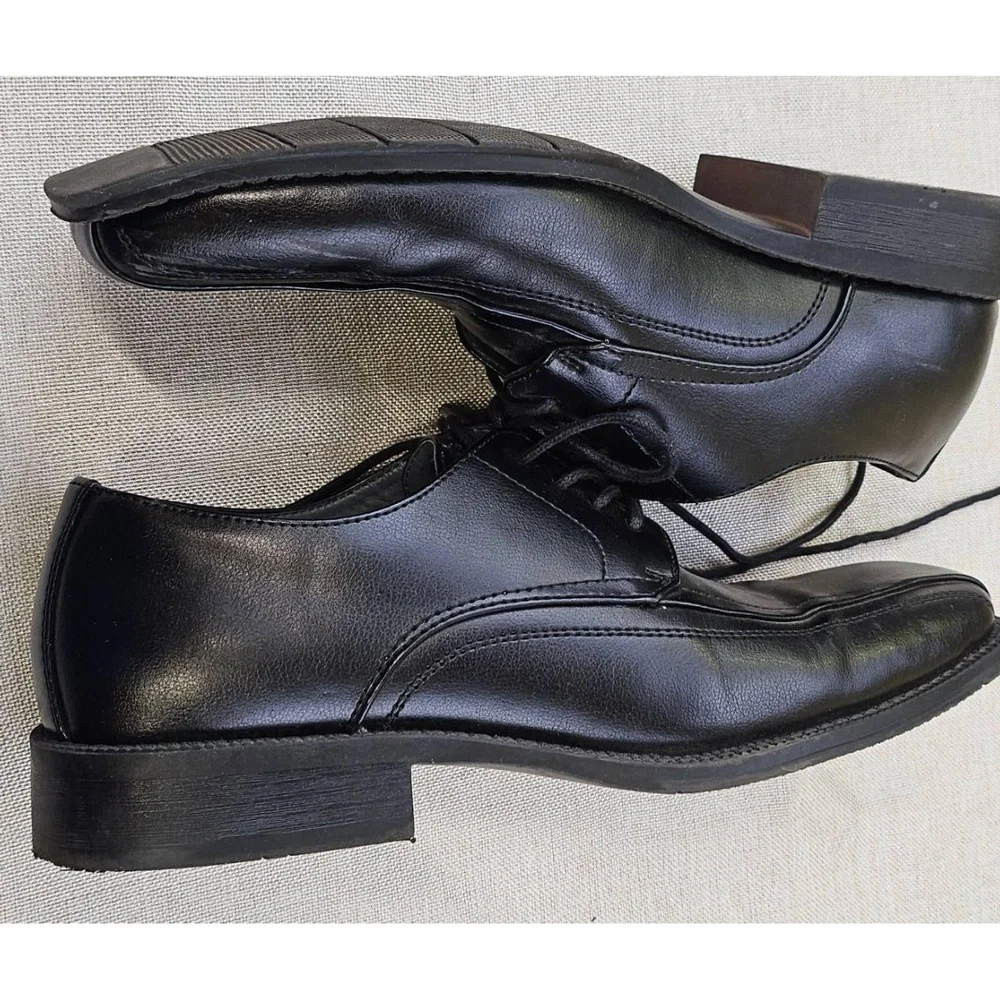 J‎ Ferrar JF Derby Squared Toe Dress Shoes Black Lace Up Formal 014-2902 Mens 8M