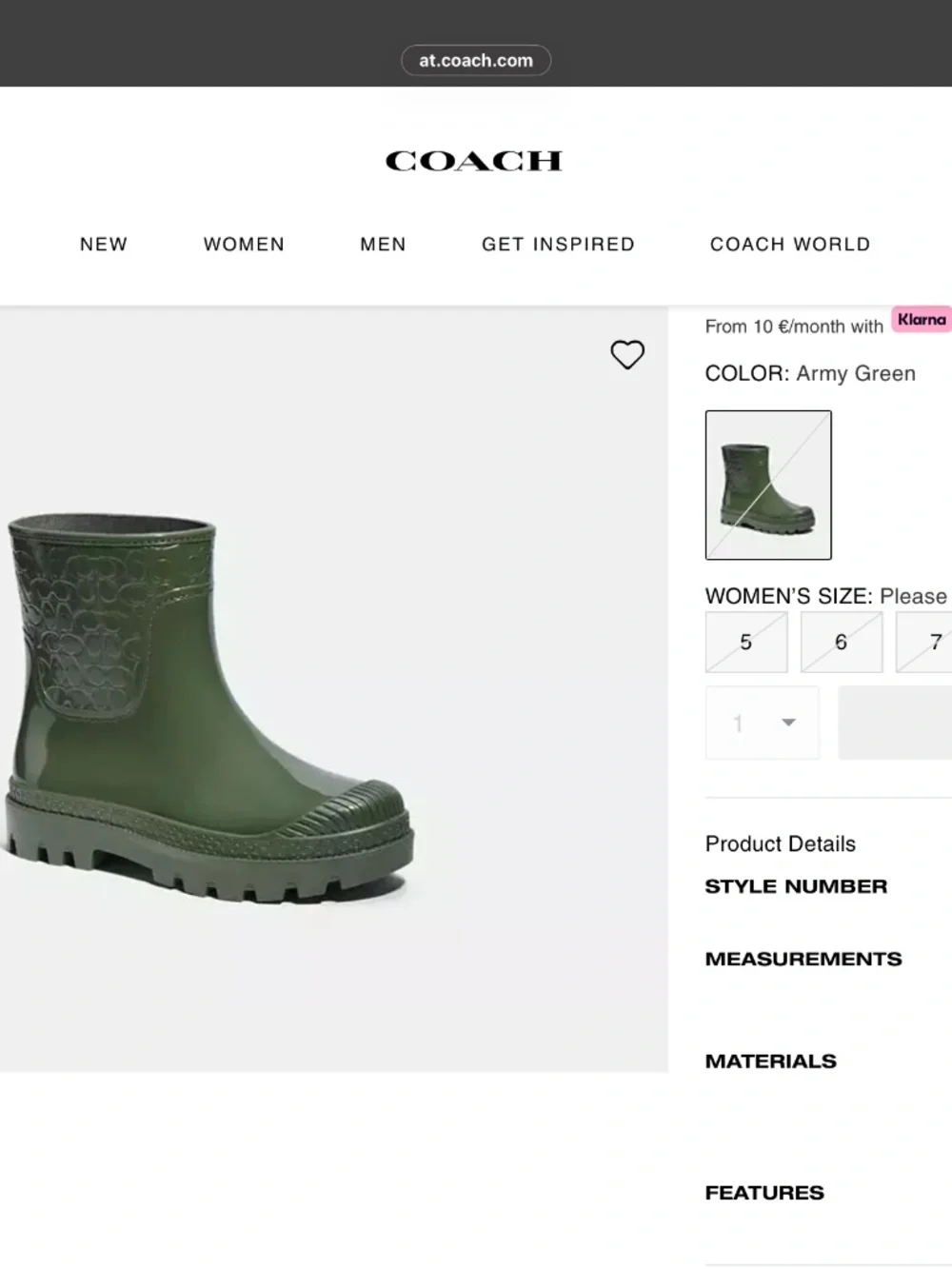 Coach army green