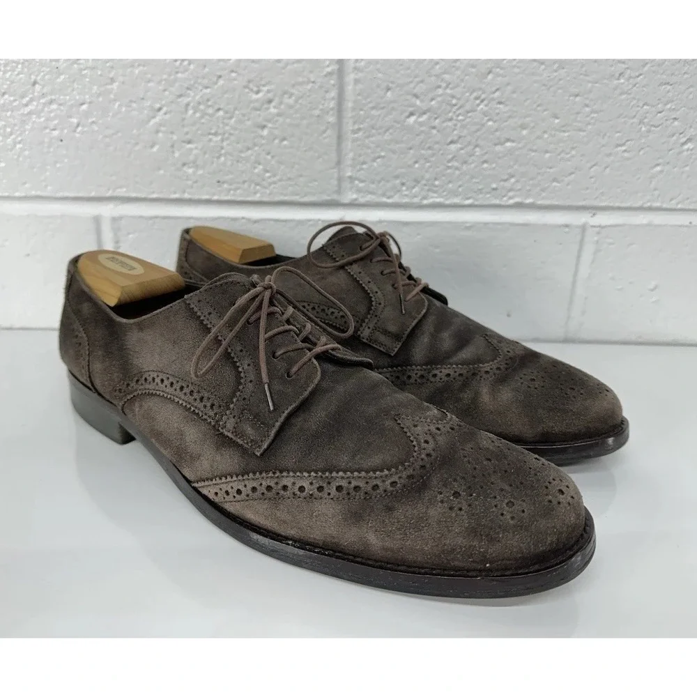 Tommy Bahama Oxford Dress Shoe Brown Suede Wingtip Brogue‎ / Men's 13 D