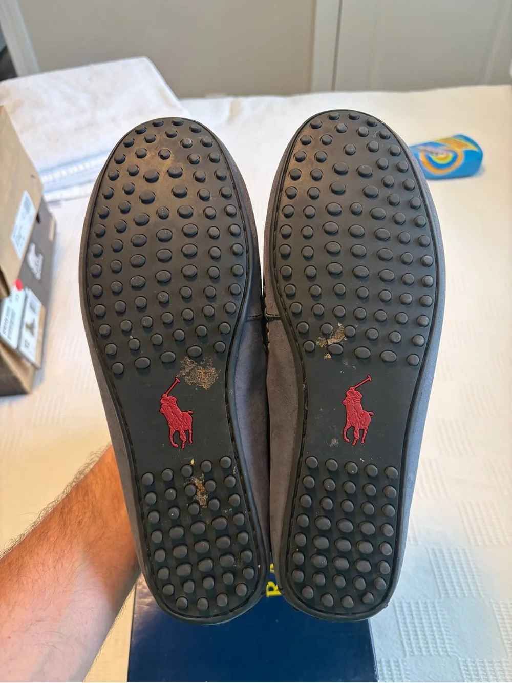 Polo Ralph Lauren navy tumbled nubuck driving loafer men’s 11.5 D