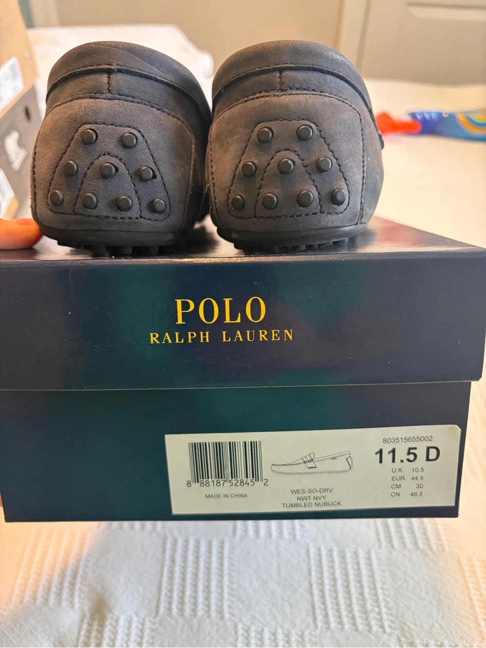 Polo Ralph Lauren navy tumbled nubuck driving loafer men’s 11.5 D
