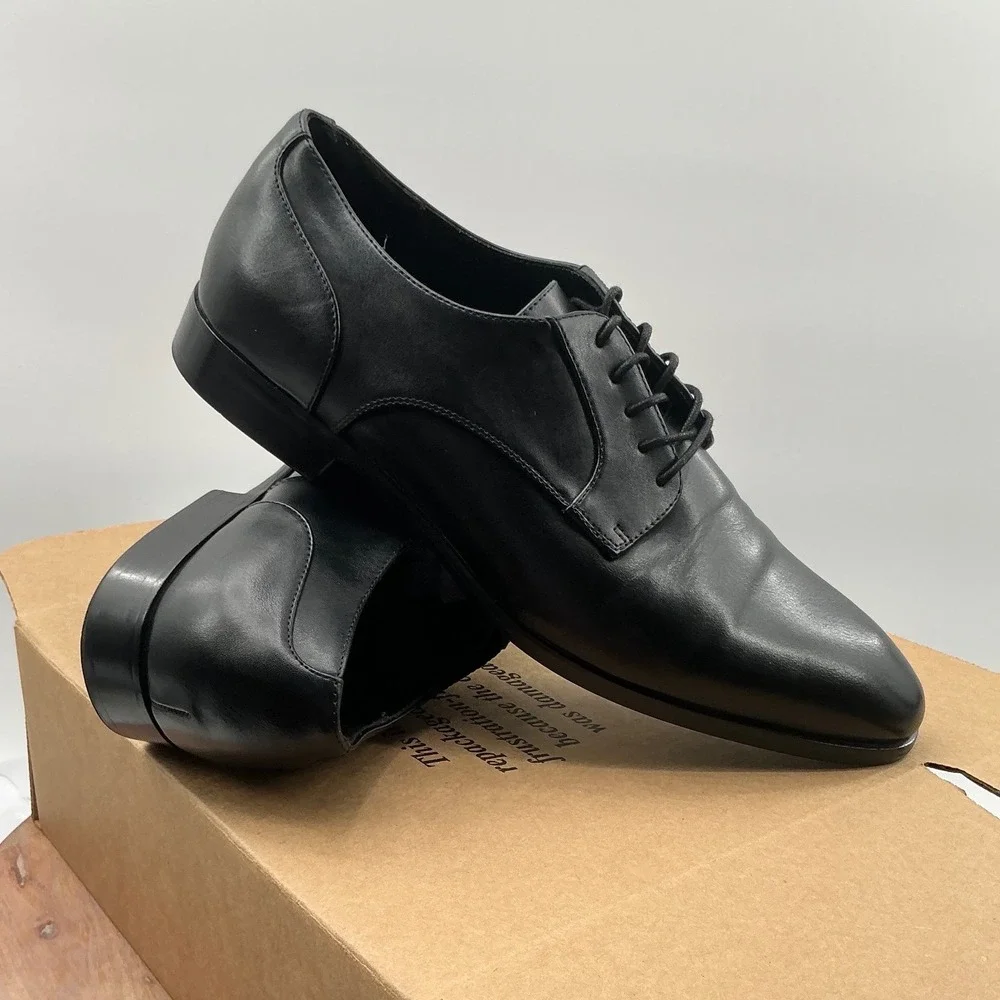 Abound Mens Black Lace Up Derby Dress Shoes OrthoLite Eco Insole
