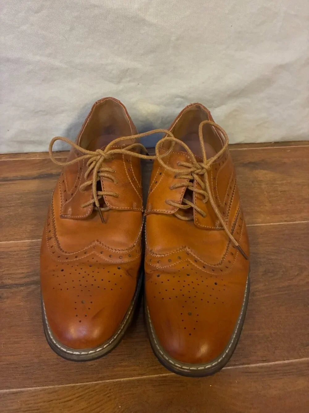 Jousen Milan Mens Brown Leather Wingtip Dress Shoes Size 12 Dark Academia Preppy