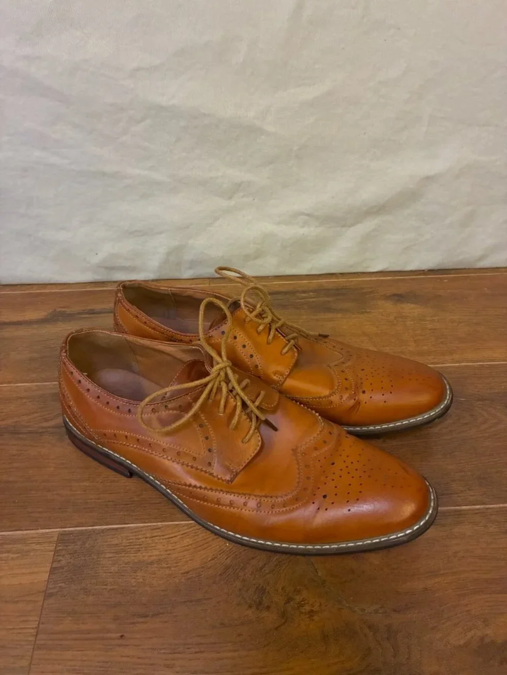 Jousen Milan Mens Brown Leather Wingtip Dress Shoes Size 12 Dark Academia Preppy