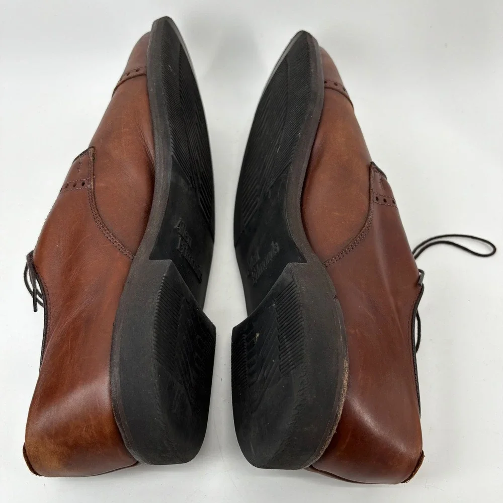Allen Edmonds Wilbert Brown Leather Cap Toe Derby Comfort Shoes Mens 10 D