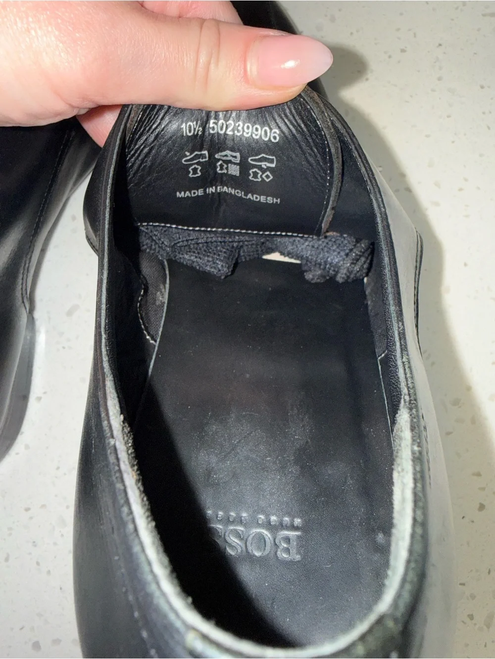 Hugo Boss Black Leather Lace-Up Oxfords