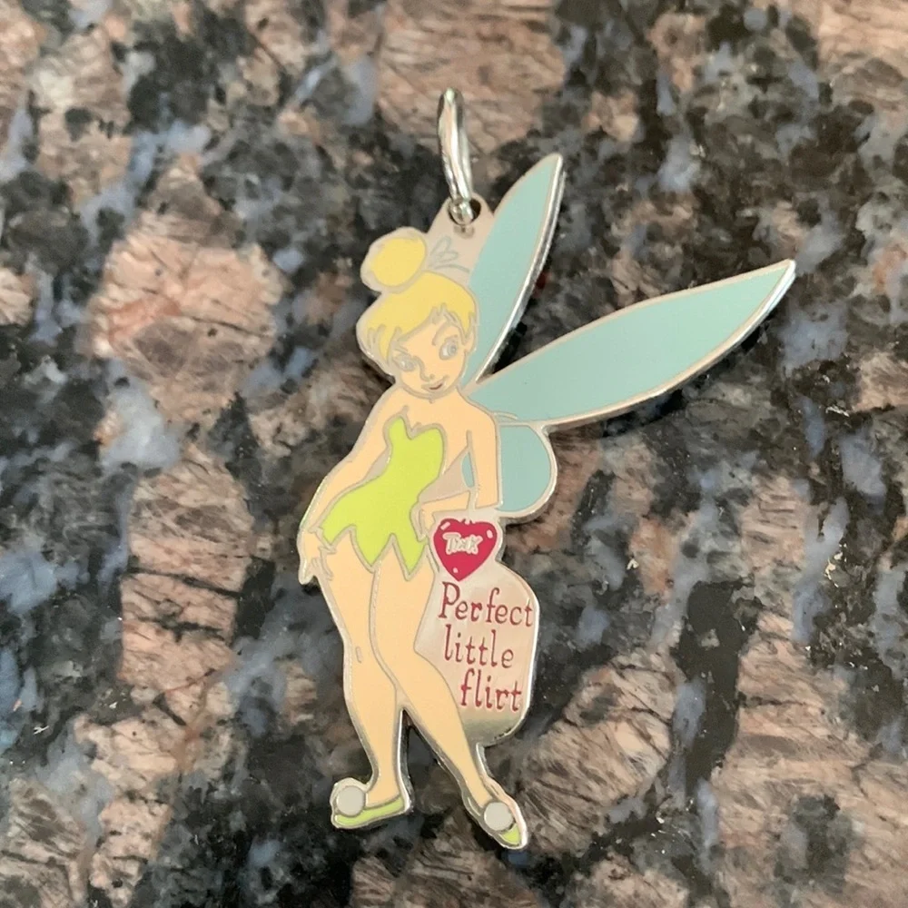 Disney 2003 Tinkerbell Key Chain Charm Peter Pan Perfect Little Flirt Tink