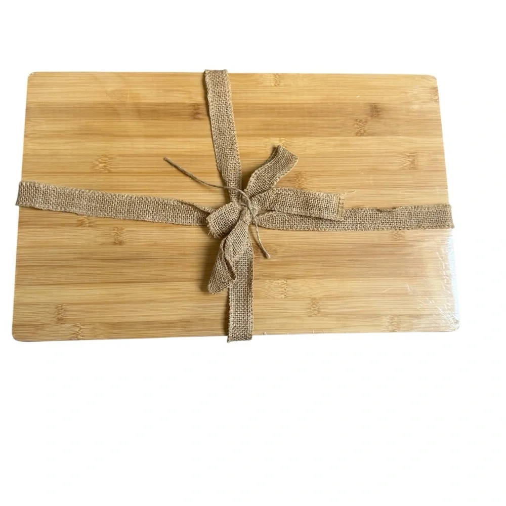 Charcuterie Wooden Cutting Board Burlap Ribbon Gift Presentation 11