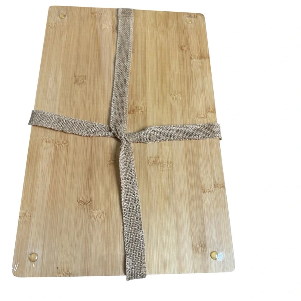 Charcuterie Wooden Cutting Board Burlap Ribbon Gift Presentation 11