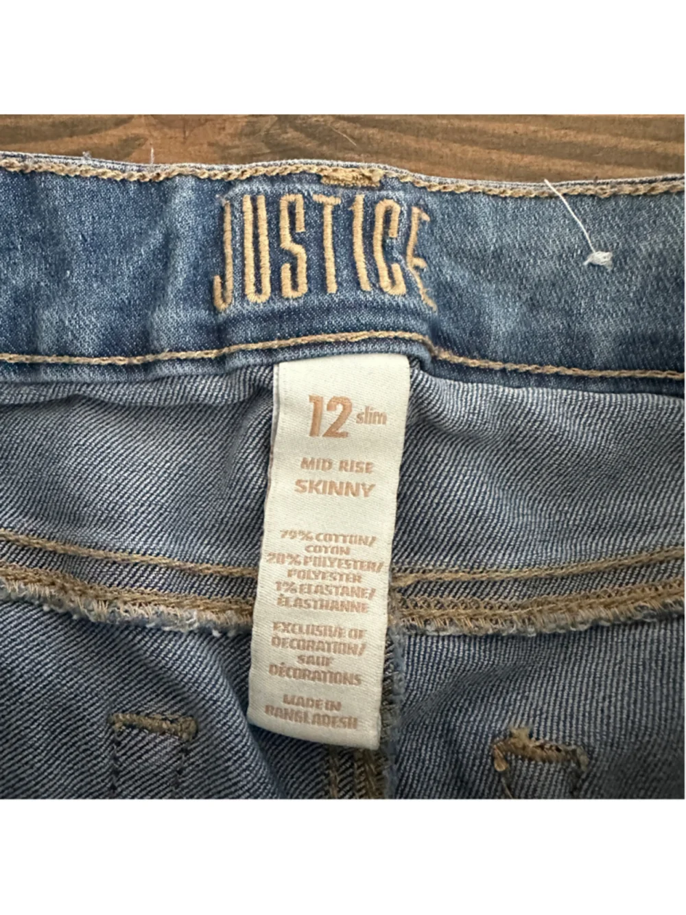 Girls Justice Mid Rise Skinny Jeans Size 12 Blue
