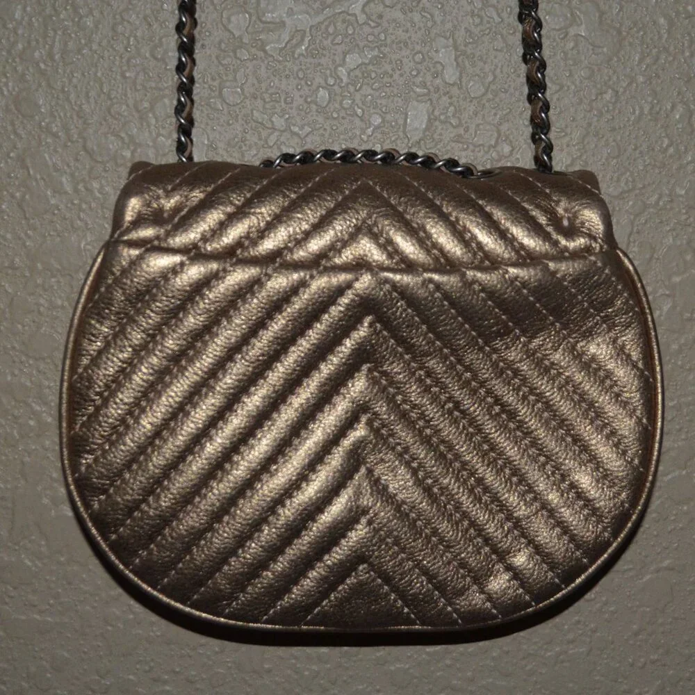 CHANEL bronze leather