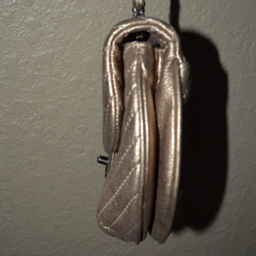 CHANEL bronze leather