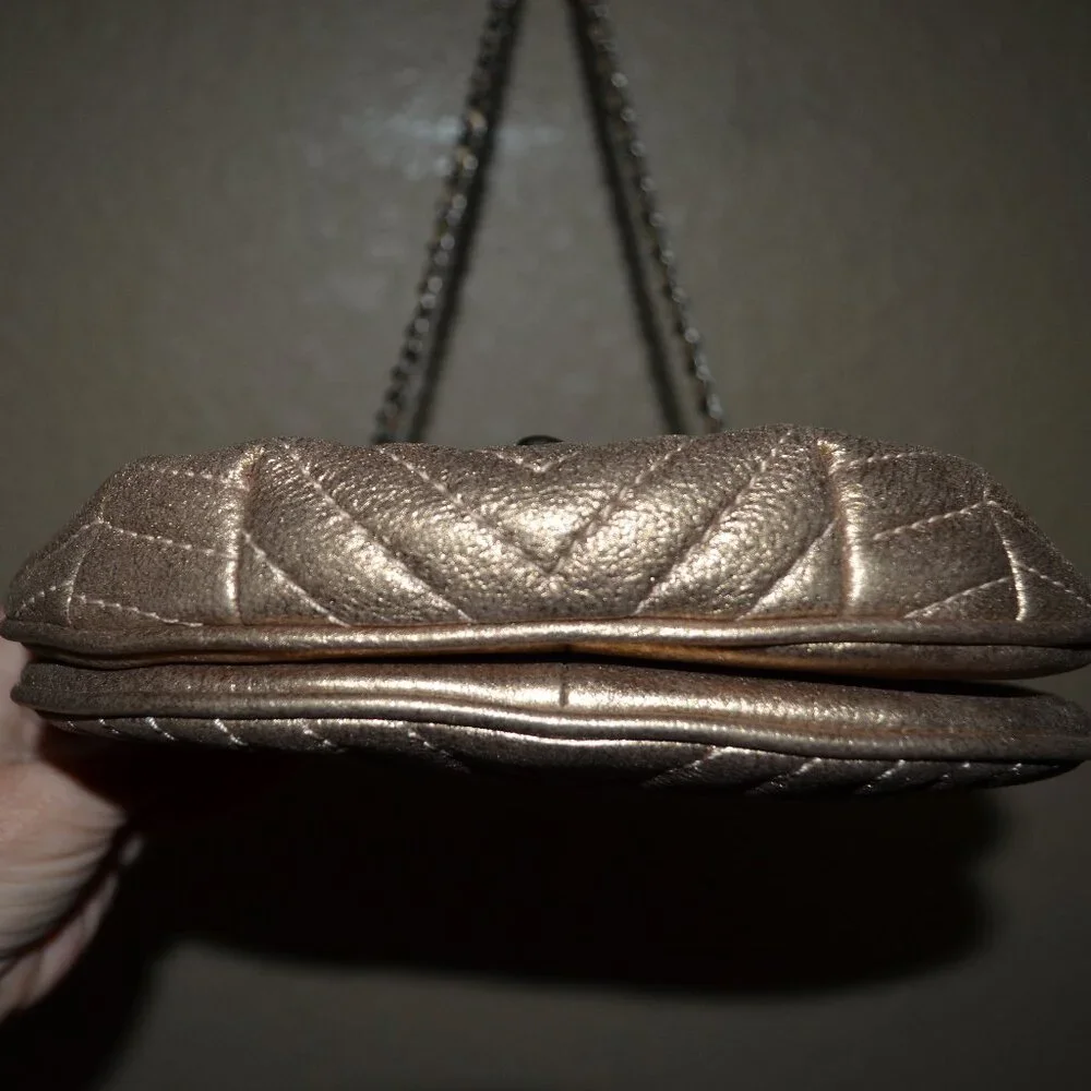 CHANEL bronze leather