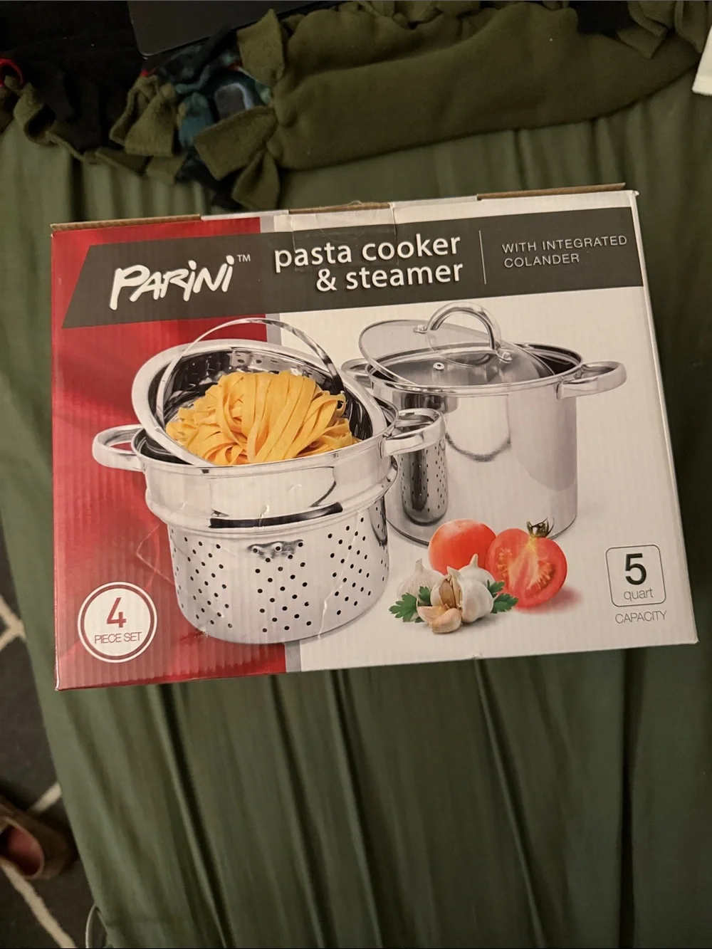 Parini Stainless Steel Pasta Cooker & Steamer - Silver