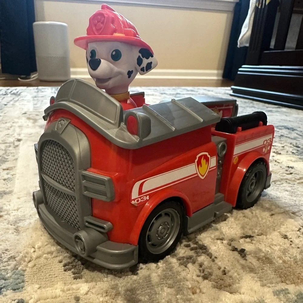 Paw Patrol Marshall Fire Truck Toy Vehicle Figure Lights Sounds Red Kids