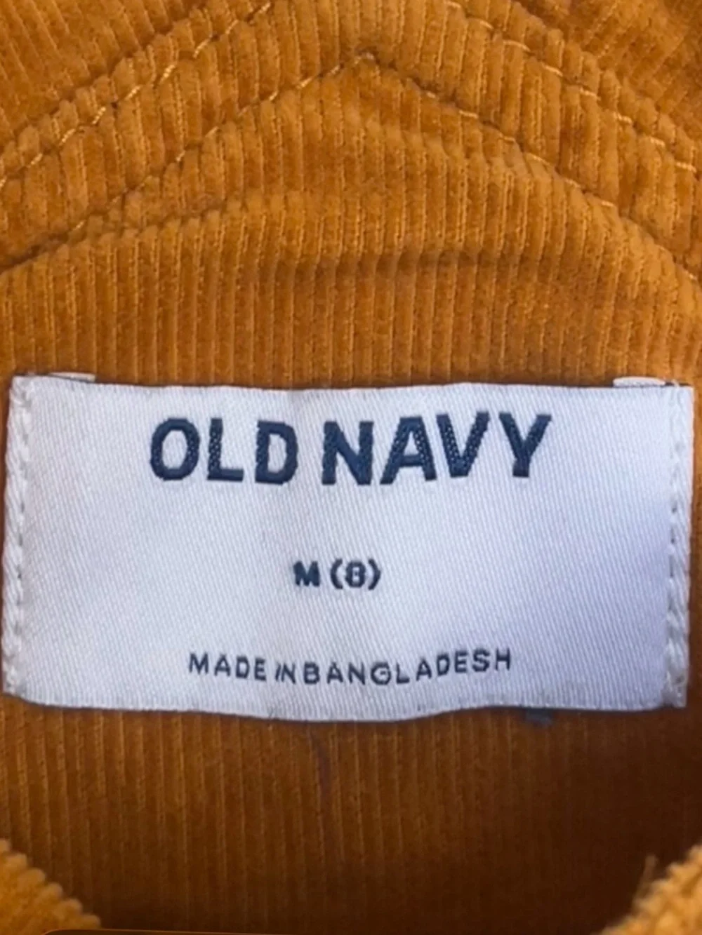 Old Navy Girls Rust Corduroy Button-Front Overall Dress 8