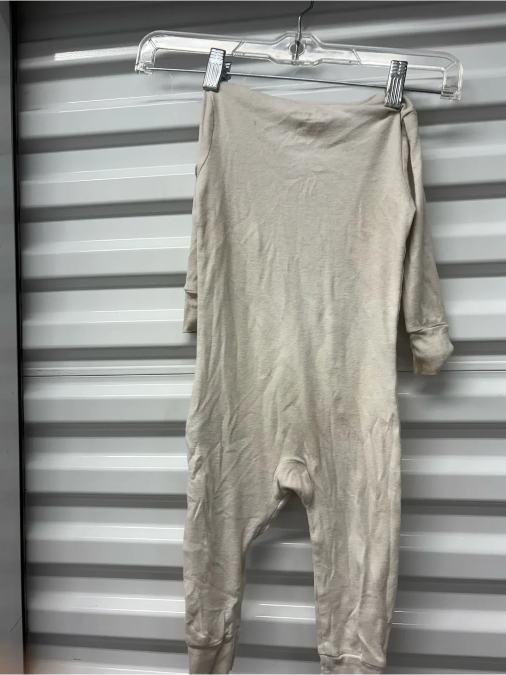 Old Navy 12-18M Cotton Knit Beige Dinosaur Zip One-Piece Coverall Long Sleeve