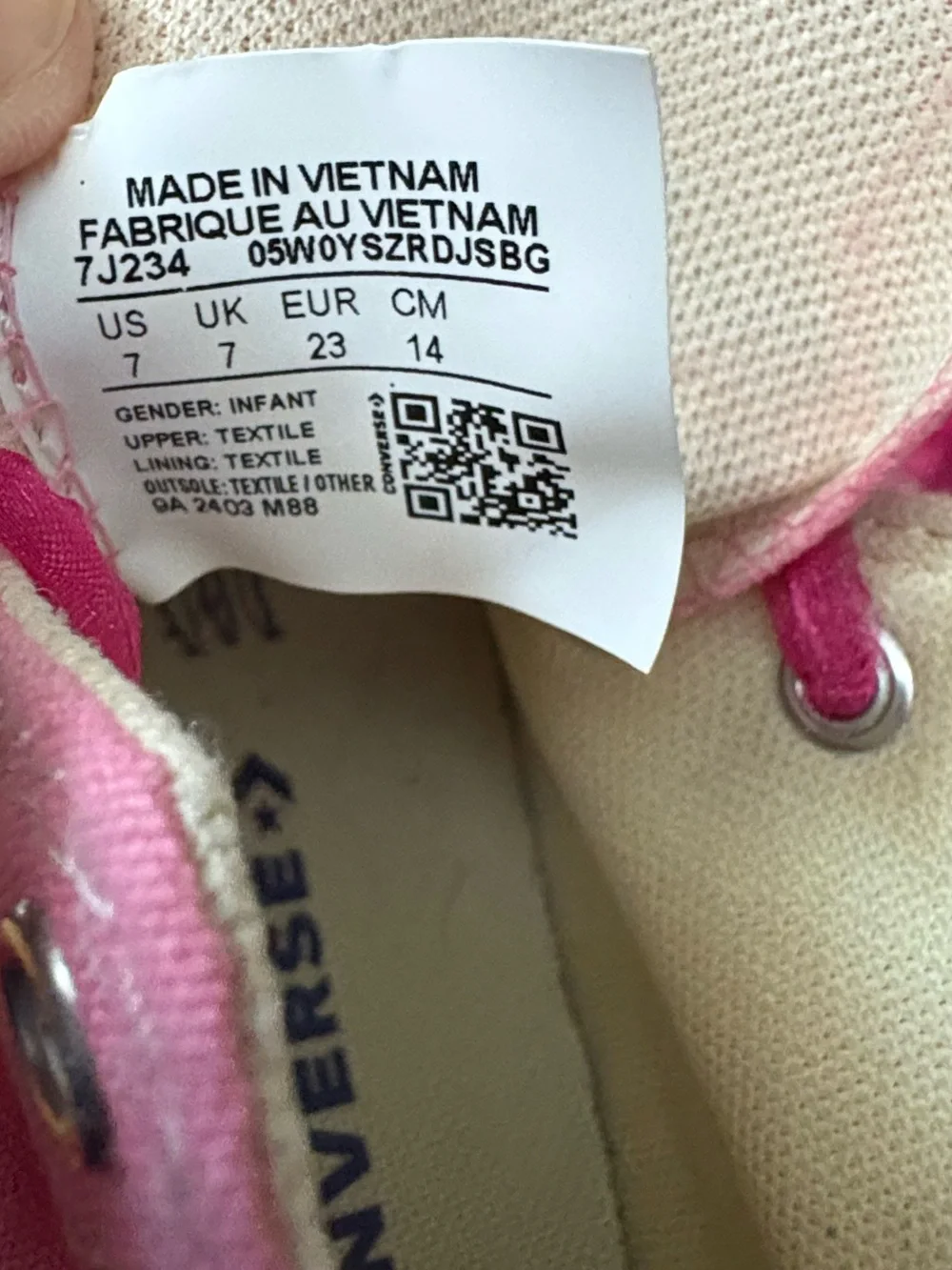 Converse pink high tops X Skye from paw patrol. Toddler/little kid 7.