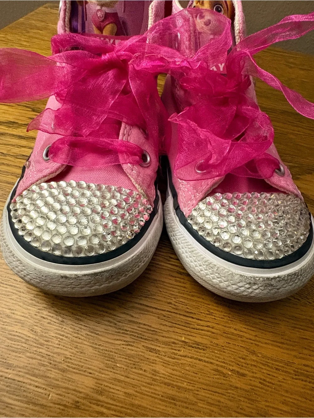Converse pink high tops X Skye from paw patrol. Toddler/little kid 7.