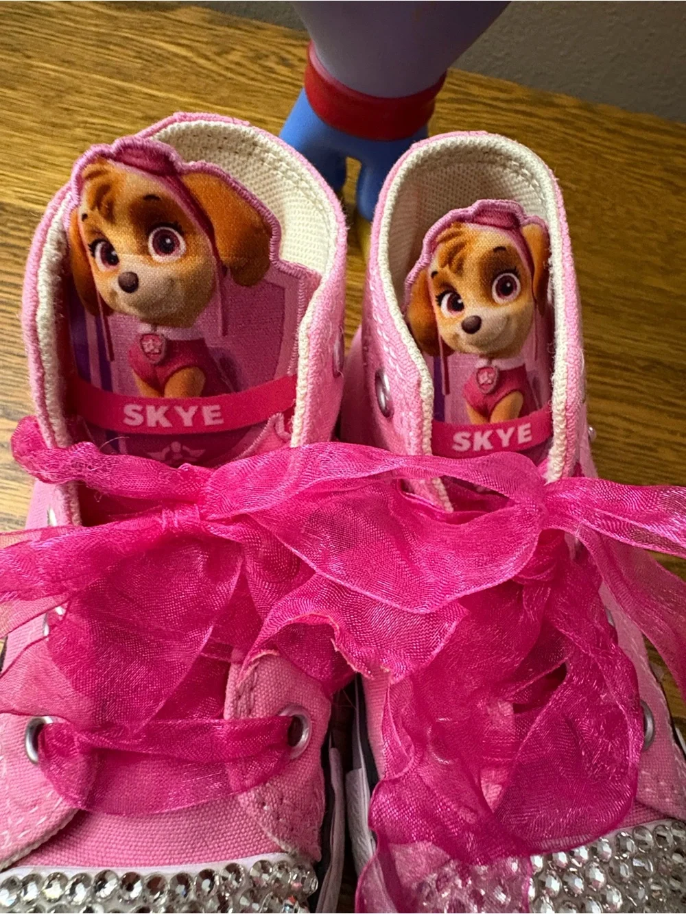 Converse pink high tops X Skye from paw patrol. Toddler/little kid 7.