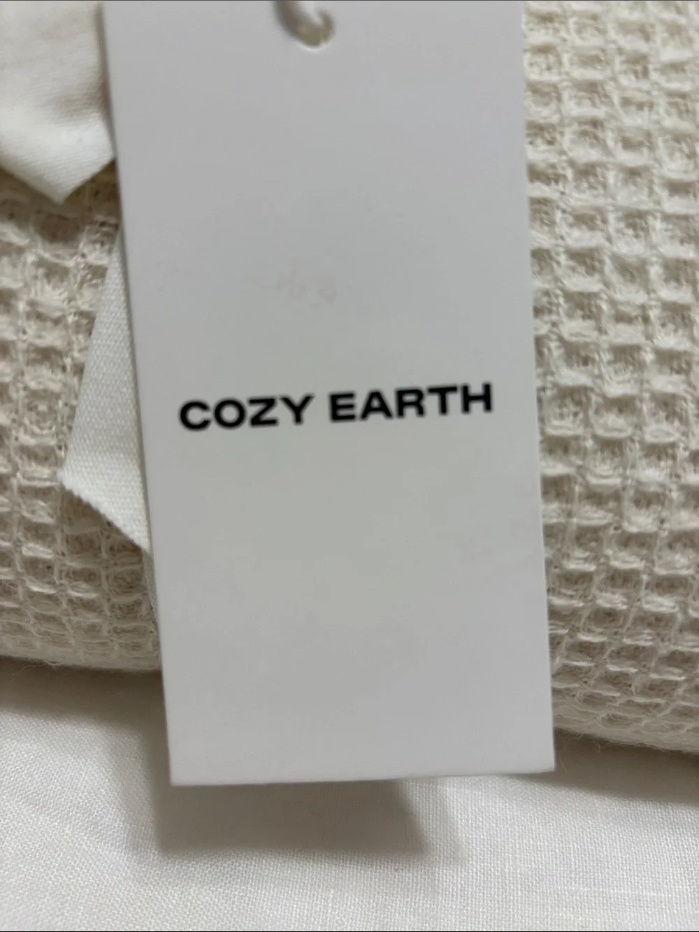 Cozy Earth Alpaca Cream Waffle Knit Throw Blanket