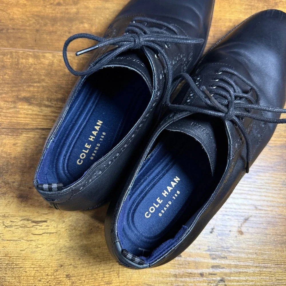 Cole Haan Grand 360 C30627 Black Leather Oxford Dress Shoes Mens 9M