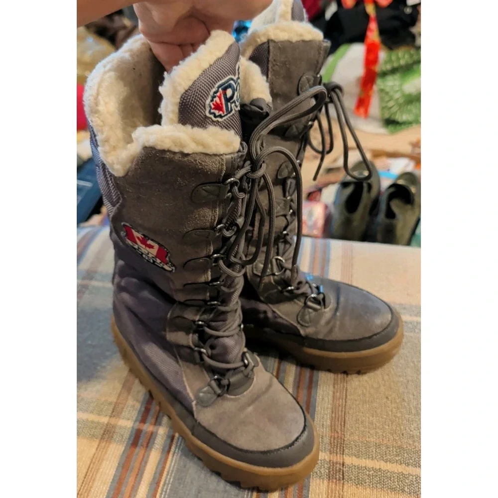 Pajar GREENLAND Tall Insulated Waterproof Boot Womens US 8-8.5 Gray Winter Boots