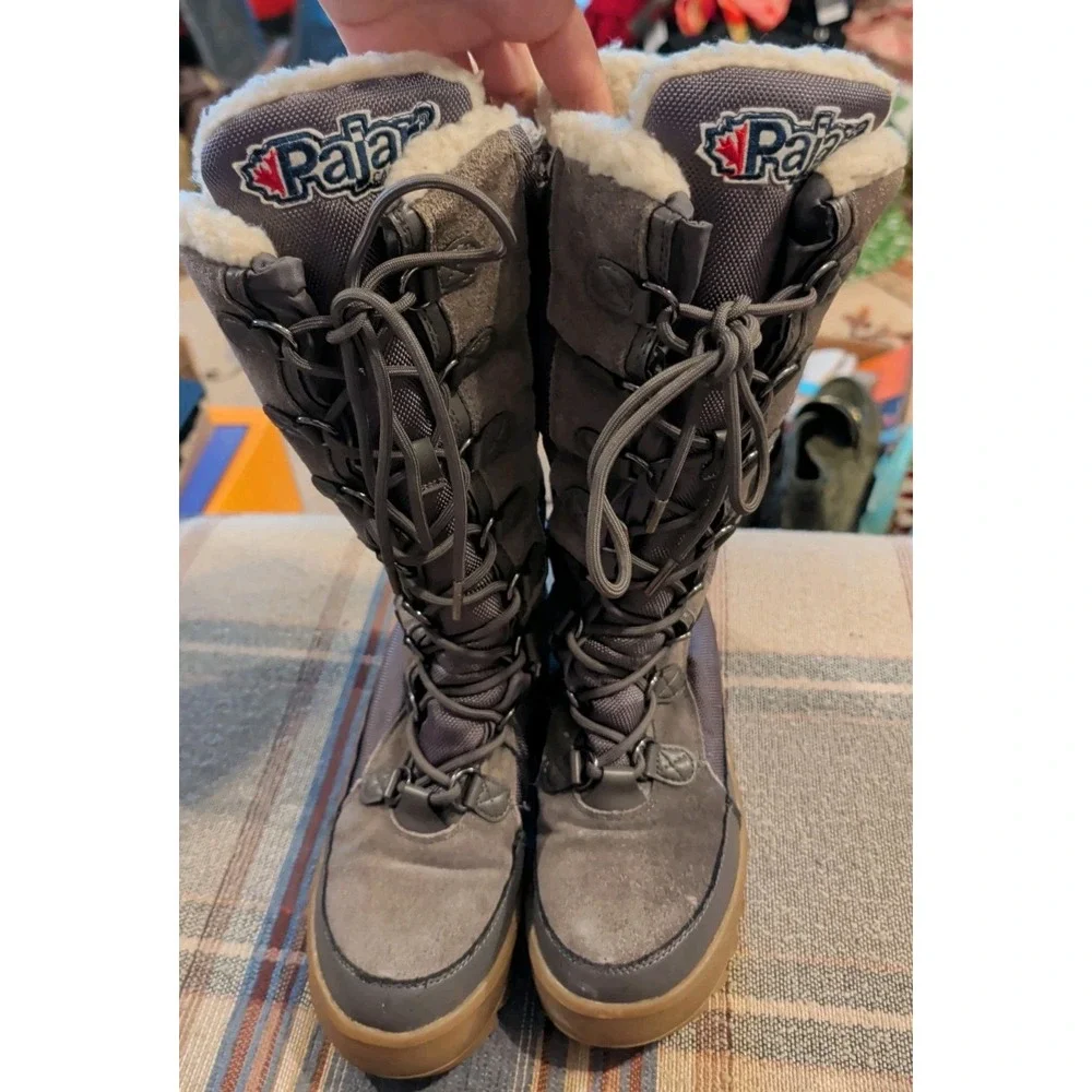 Pajar GREENLAND Tall Insulated Waterproof Boot Womens US 8-8.5 Gray Winter Boots