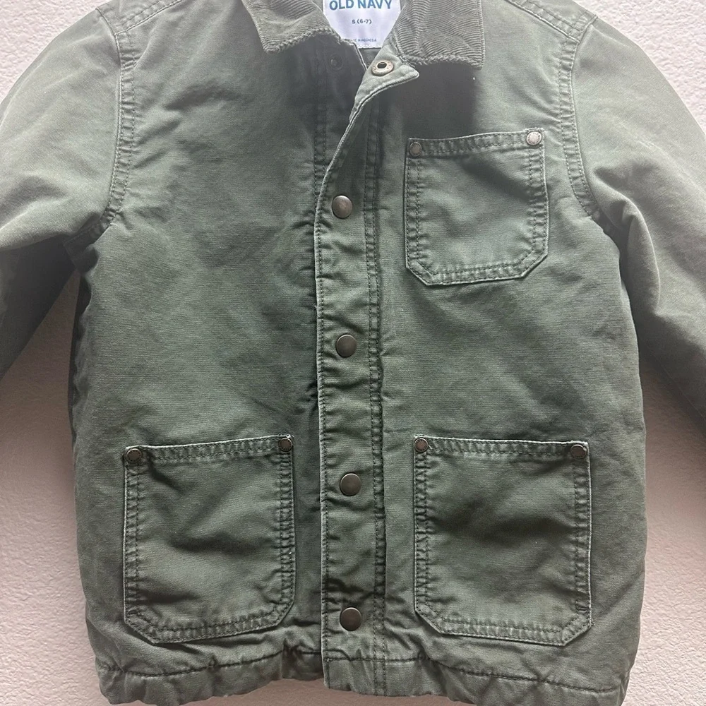 Old Navy Kids Olive Green Jean Jacket