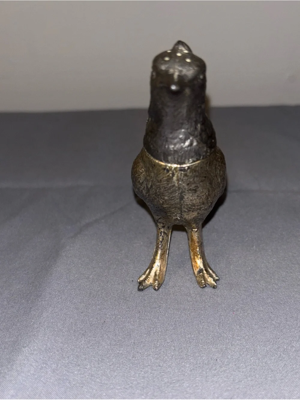 Decorative Metallic Bird Figurine - Silver salt and pepper shaker