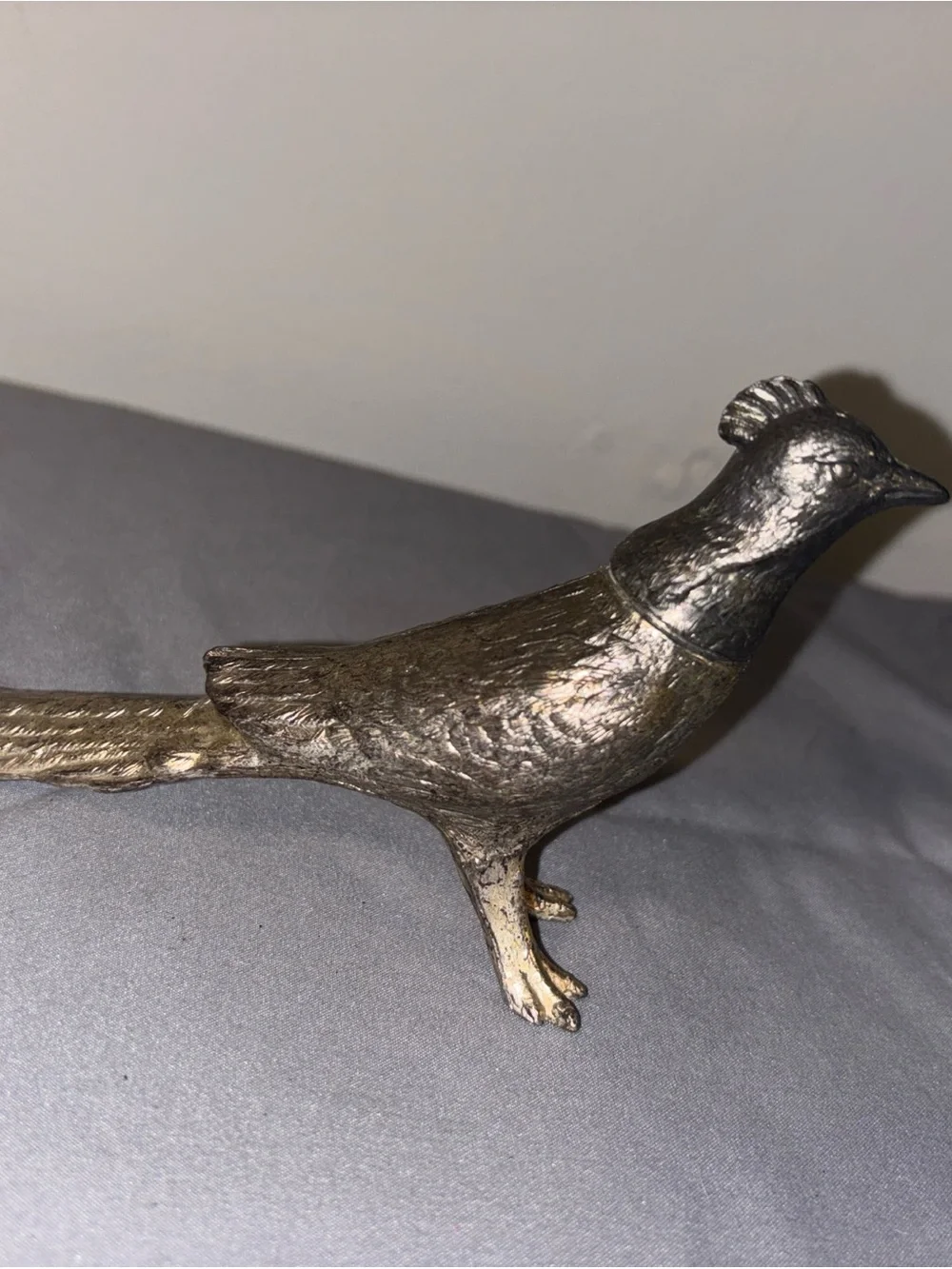 Decorative Metallic Bird Figurine - Silver salt and pepper shaker