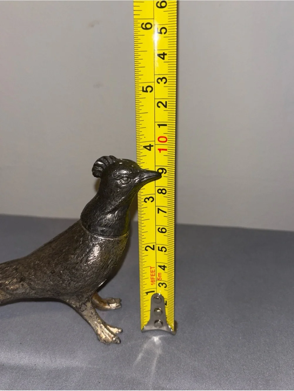 Decorative Metallic Bird Figurine - Silver salt and pepper shaker