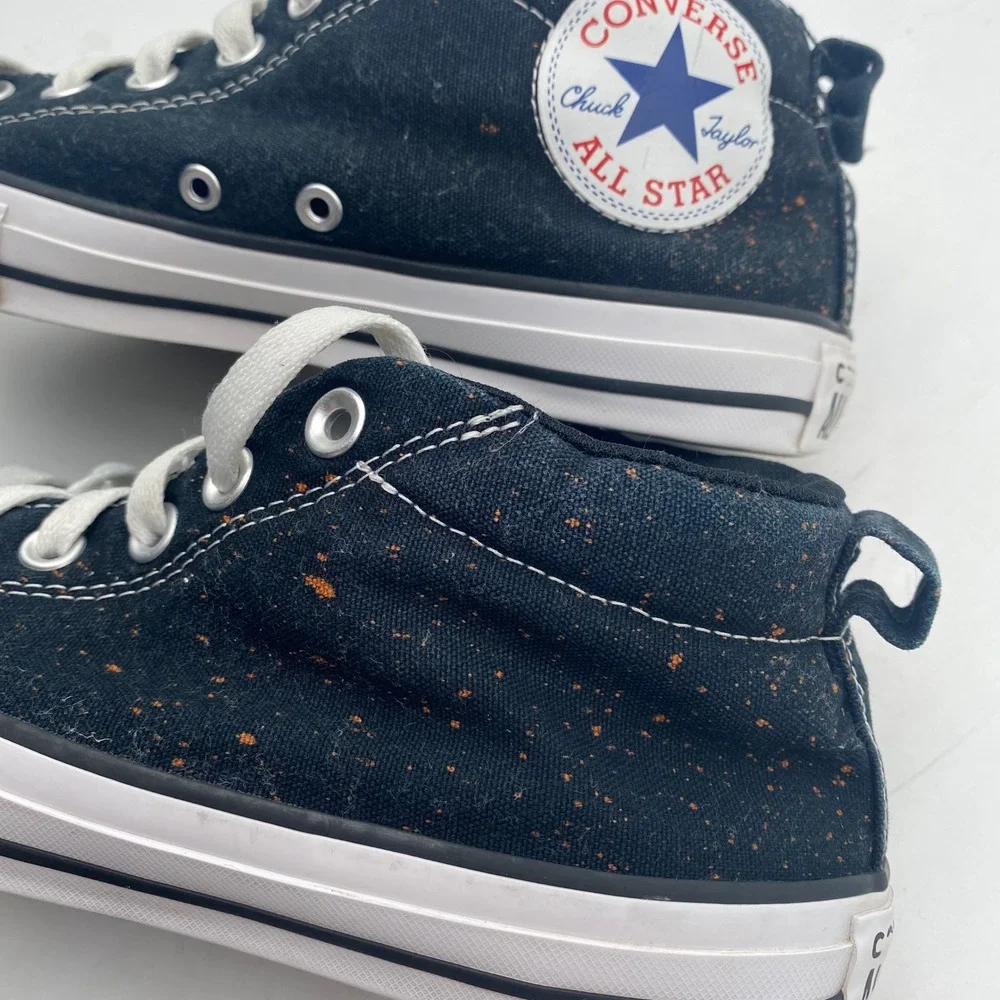 Converse Chuck Taylor All Star Street Mid Kids 5.5 Black Red Splatter Canvas SEO