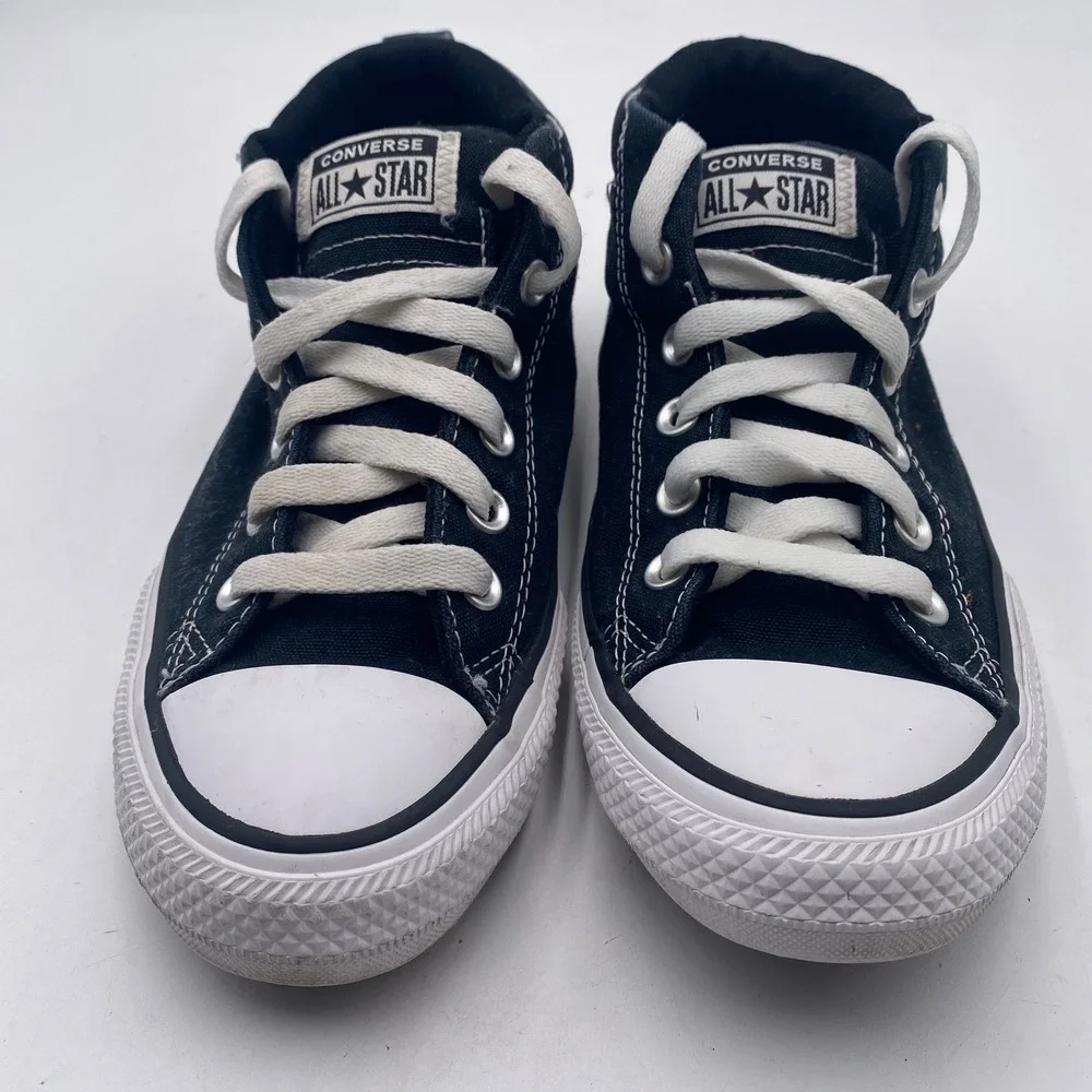 Converse Chuck Taylor All Star Street Mid Kids 5.5 Black Red Splatter Canvas SEO
