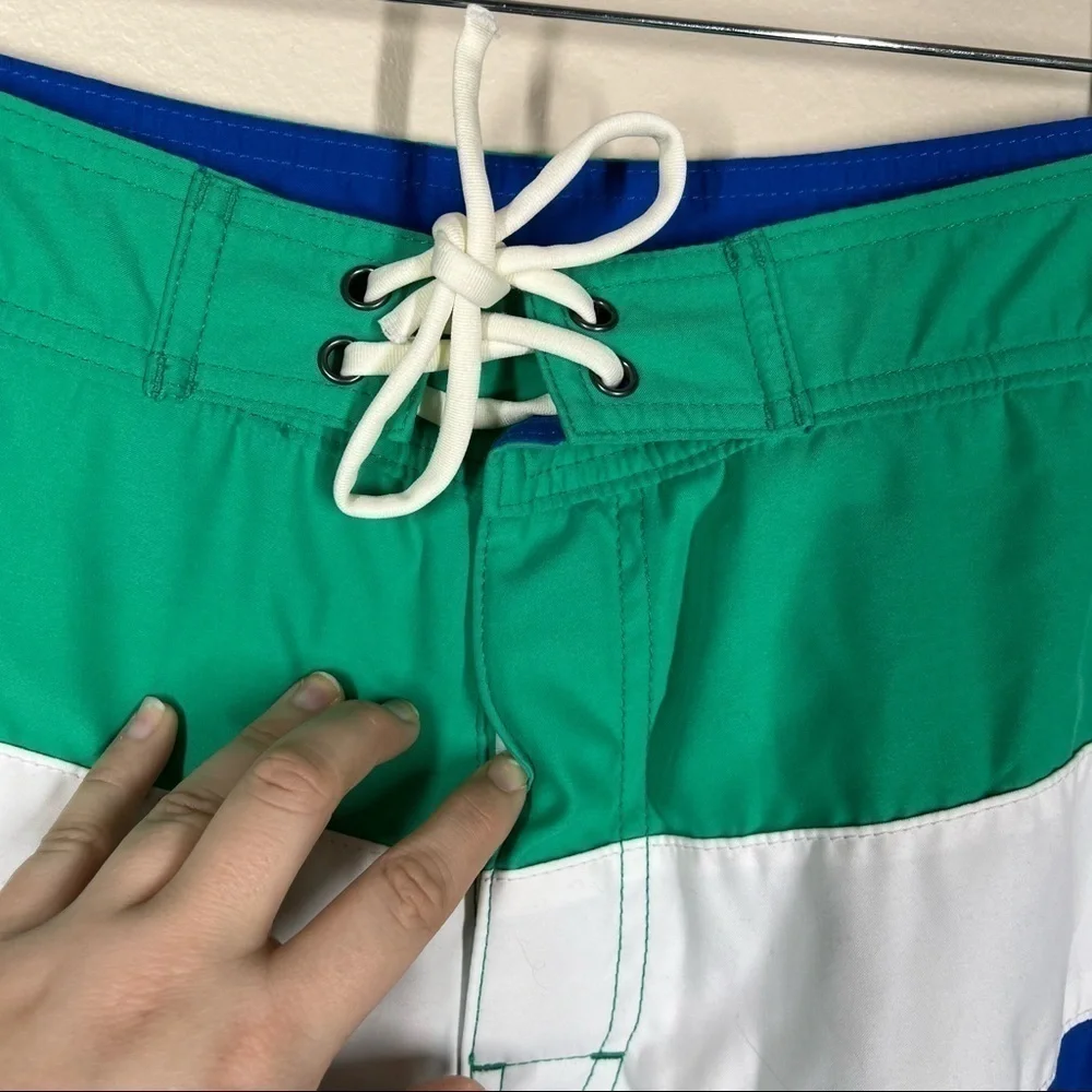 Bonobos Mens Color Block Green Blue Swim Trunks Size 32