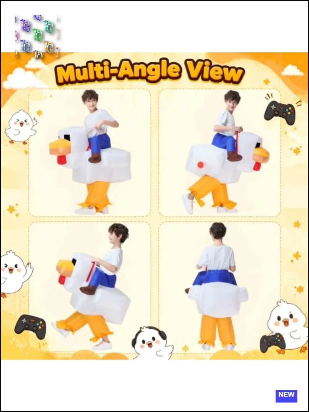Inflatable Chicken Costume for Kids Halloween Blow Up Funny Costume