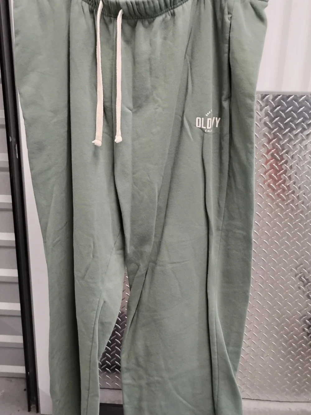 Old Navy Kids Sage Green Drawcord Joggers with Logo