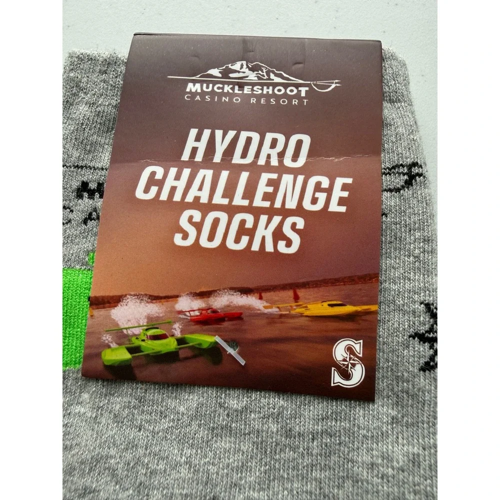 MUCKLESHOOT CASINO RESORT Green & Gray Seattle Mariners Hydro Challenge SOCKS