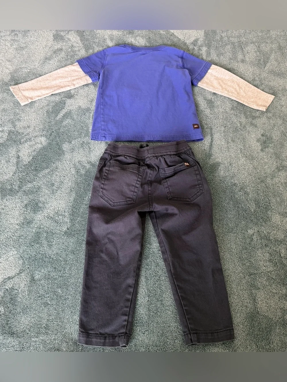 Tea Collection Boy's Toddler 2T Set Long Sleeve  Layered Tee Cougar + Gray Pants