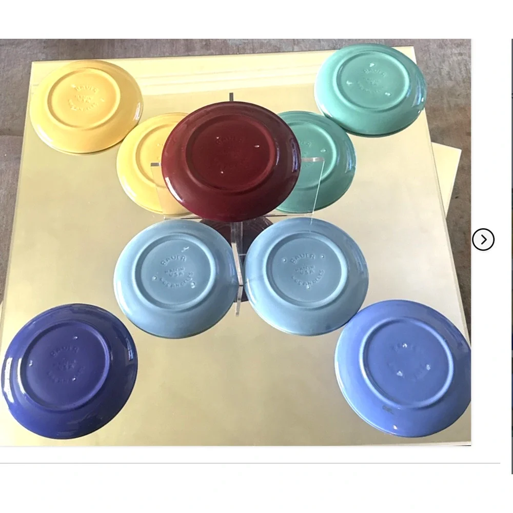 Vintage Bauer Pottery Ringware 9.5 inch Dinner Plates Choose Color Quantity