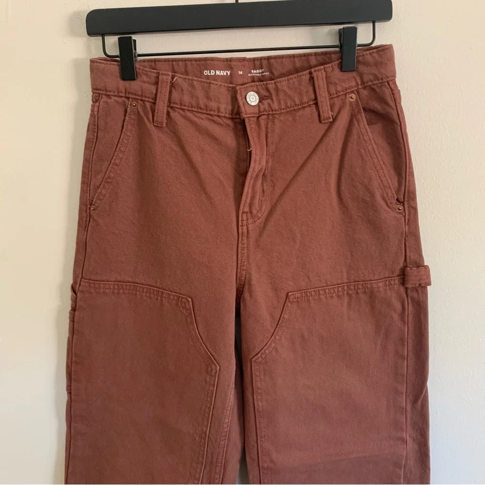 Old Navy kids baggy Brown Carpenter jeans size 14