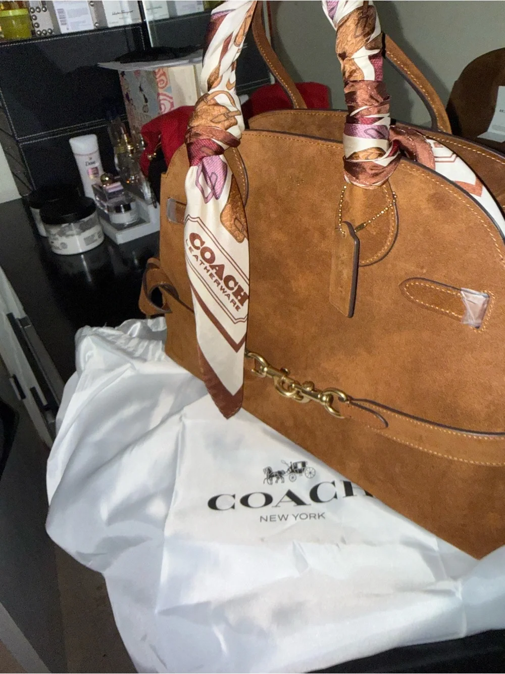 Coach suede satchel