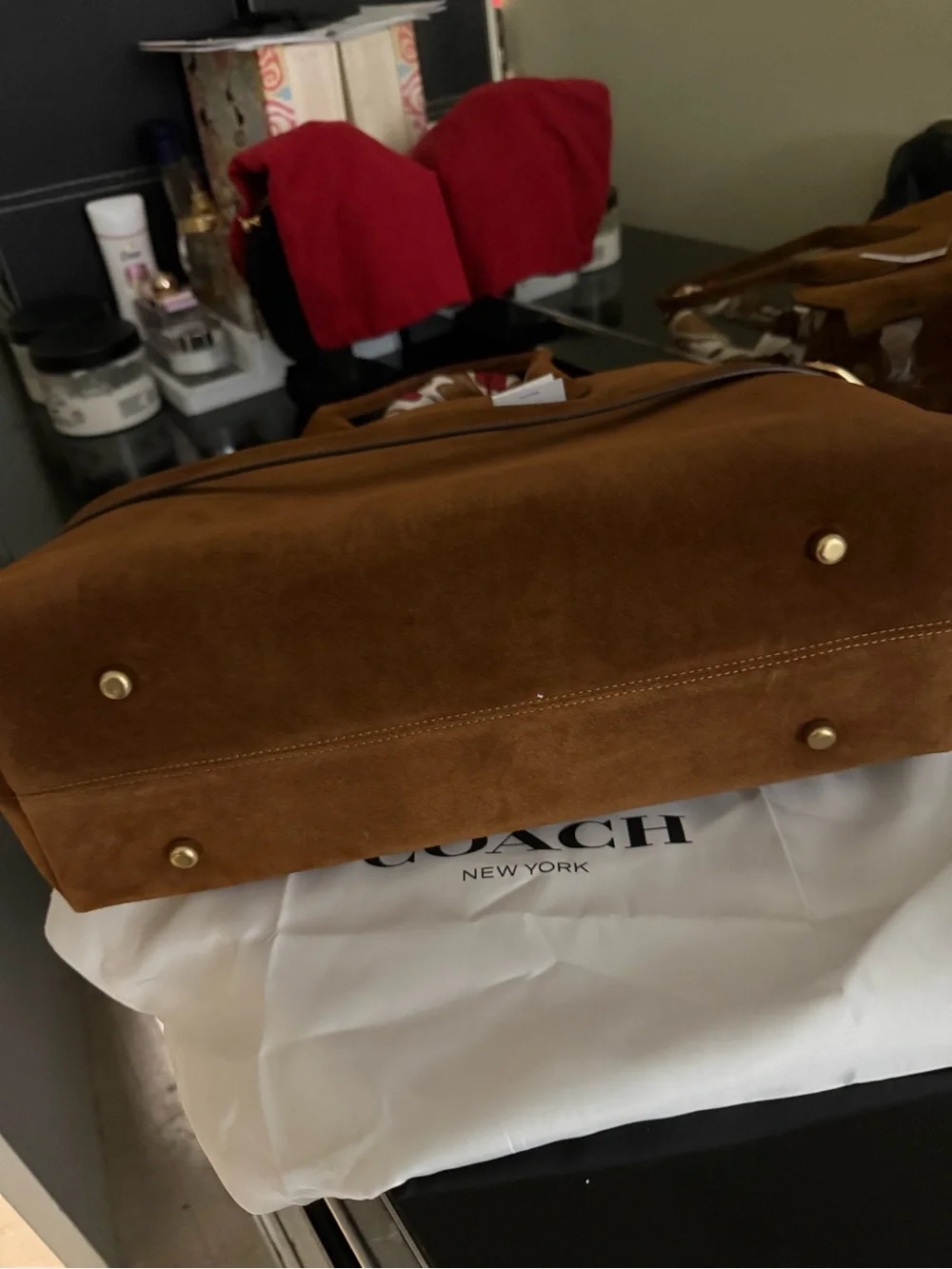 Coach suede satchel