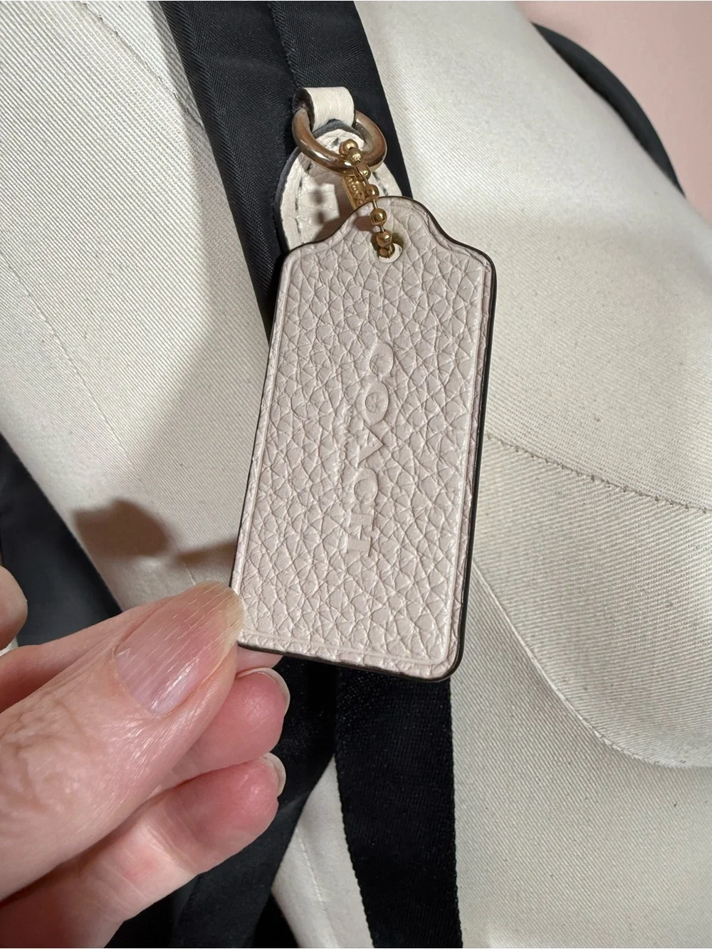 Coach White pebbled Leather Gold Hardware Full size Back Pack NWOT