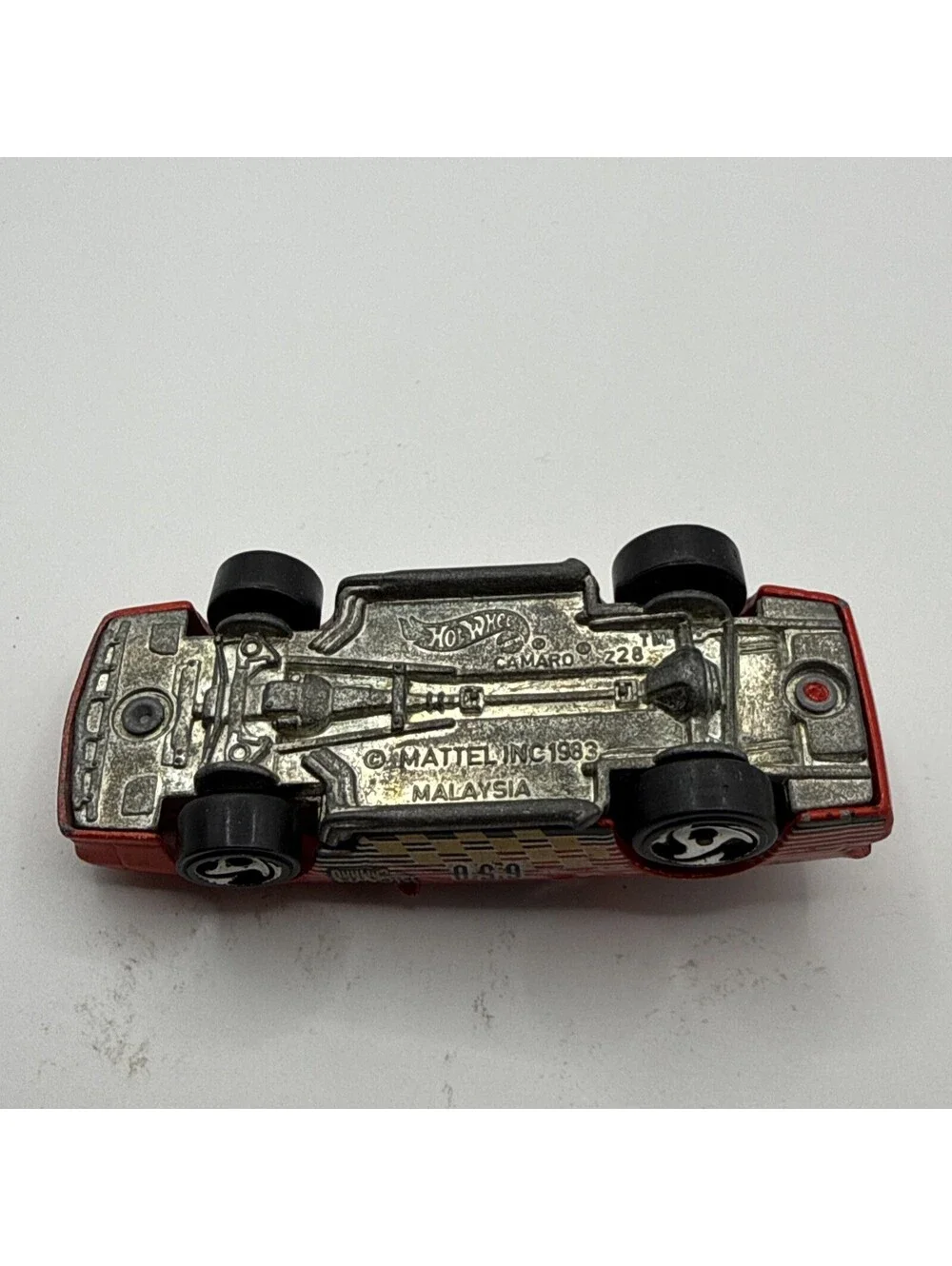 2000 Hot Wheels RED loose '80s CAMARO Blown METAL BASE Z-28 sawblades 650