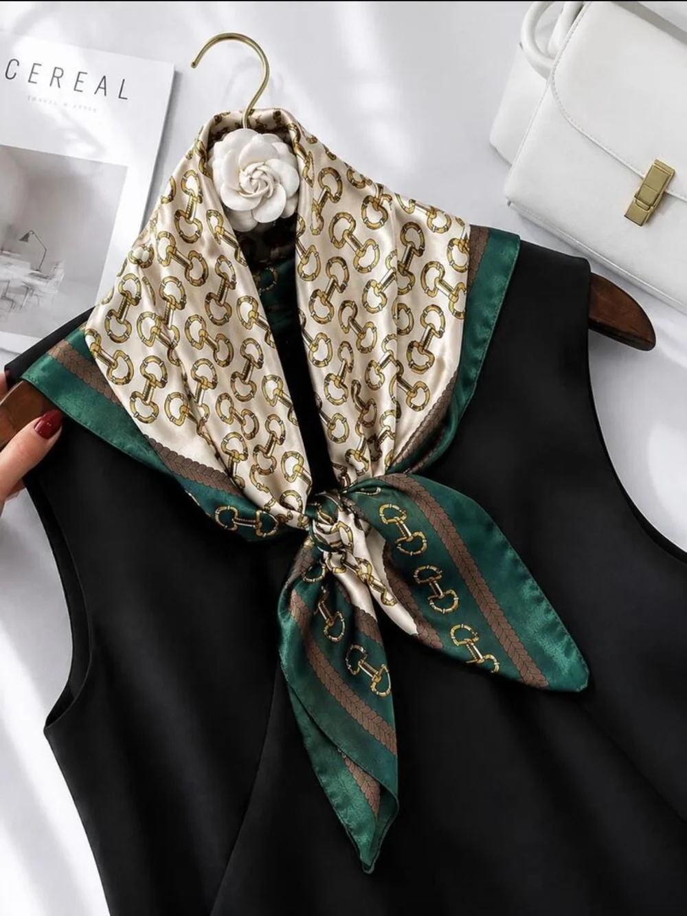 Luxurious silk scarf with an elegant quiet luxury aesthetic💥💥💥