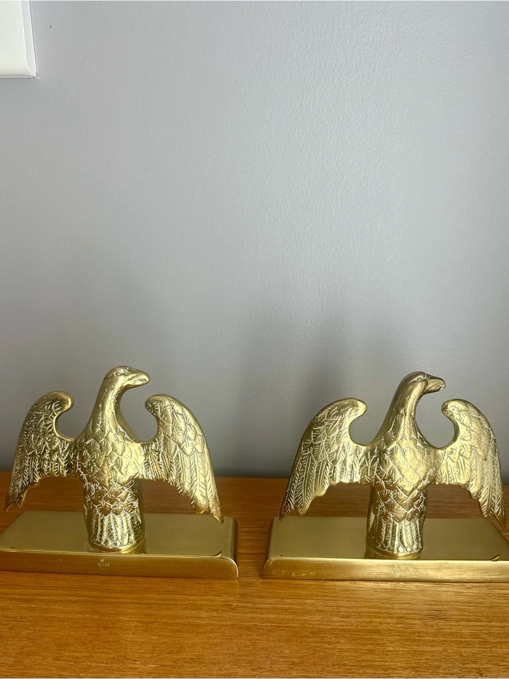 🦅 Vintage Virginia Metalcrafters Solid Brass Eagle Bookends – Model 8-14