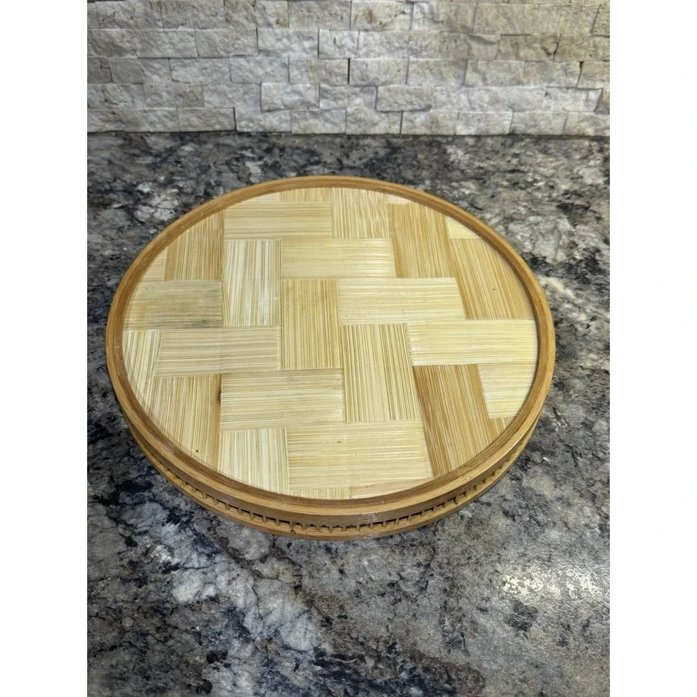 Vintage Butterfly Tray & 6 Coaster Set Pressed Butterfly Botanical Bamboo Tray