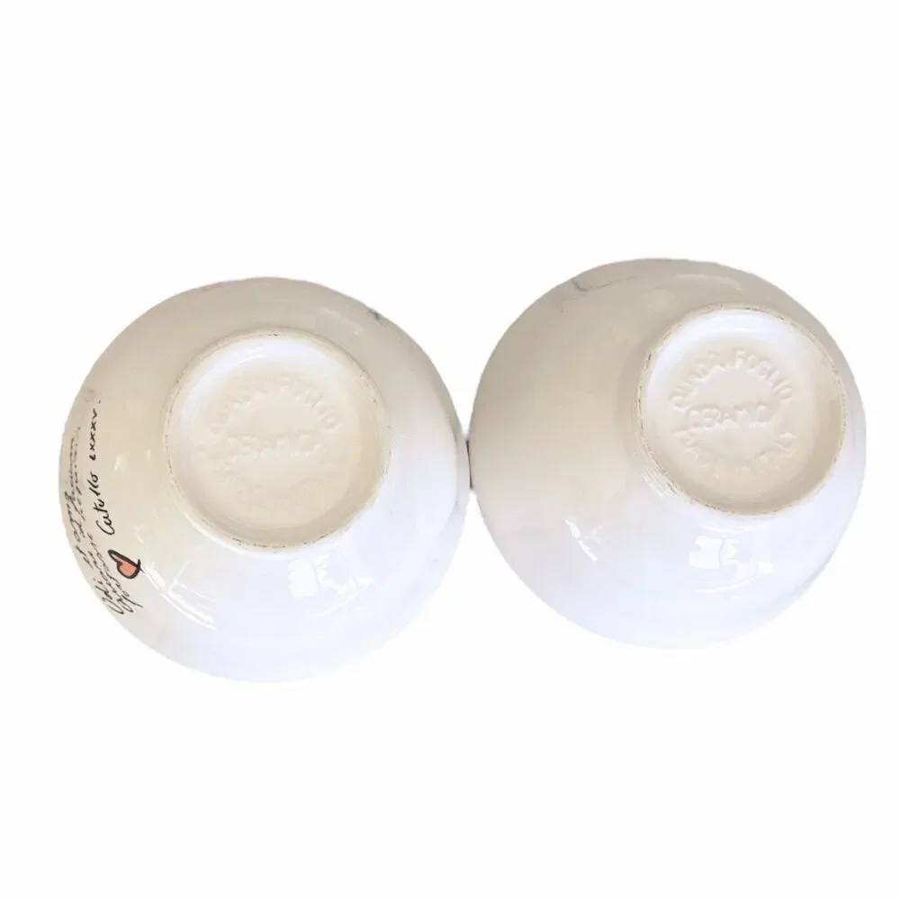 Quadrifoglio Ceramics Made in Italy Latin Quote Set of 2 Cereal Bowls