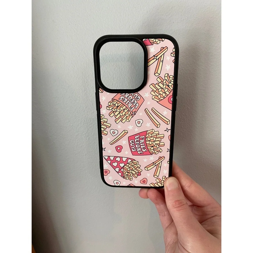 iPhone 15 Pro Case Unisex Pink Fries‎ Before Guys Graphic Protective Cover